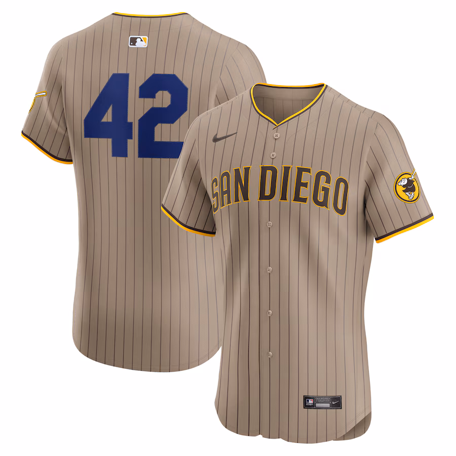 Men's San Diego Padres Nike Brown Alternate 2024 Jackie Robinson Day Elite Jersey - Puhuasuan