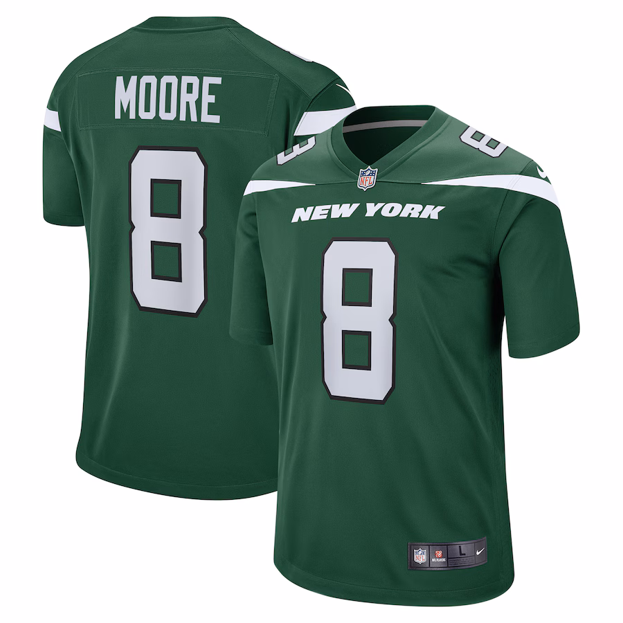 Men's New York Jets Elijah Moore Nike Gotham Green Game Jersey - Puhuasuan