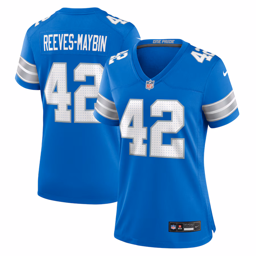 Women's Detroit Lions Jalen Reeves-Maybin Nike Blue Team Game Jersey - Puhuasuan