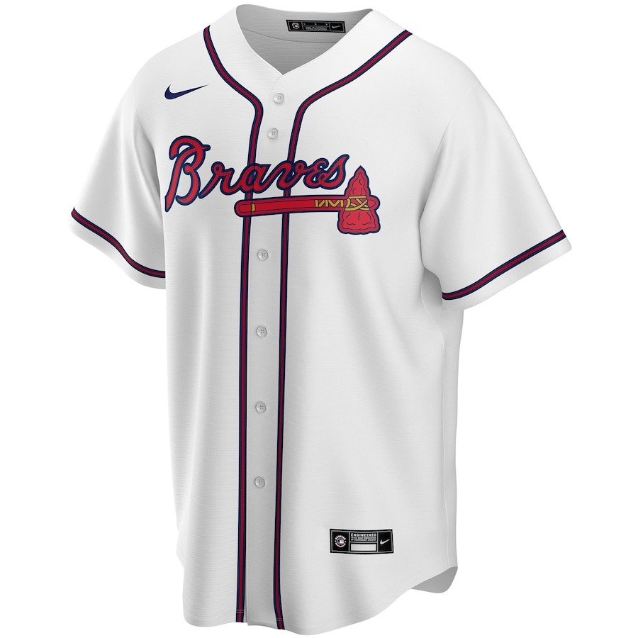 Men's Atlanta Braves Nike White Home Replica Custom Jersey - Puhuasuan