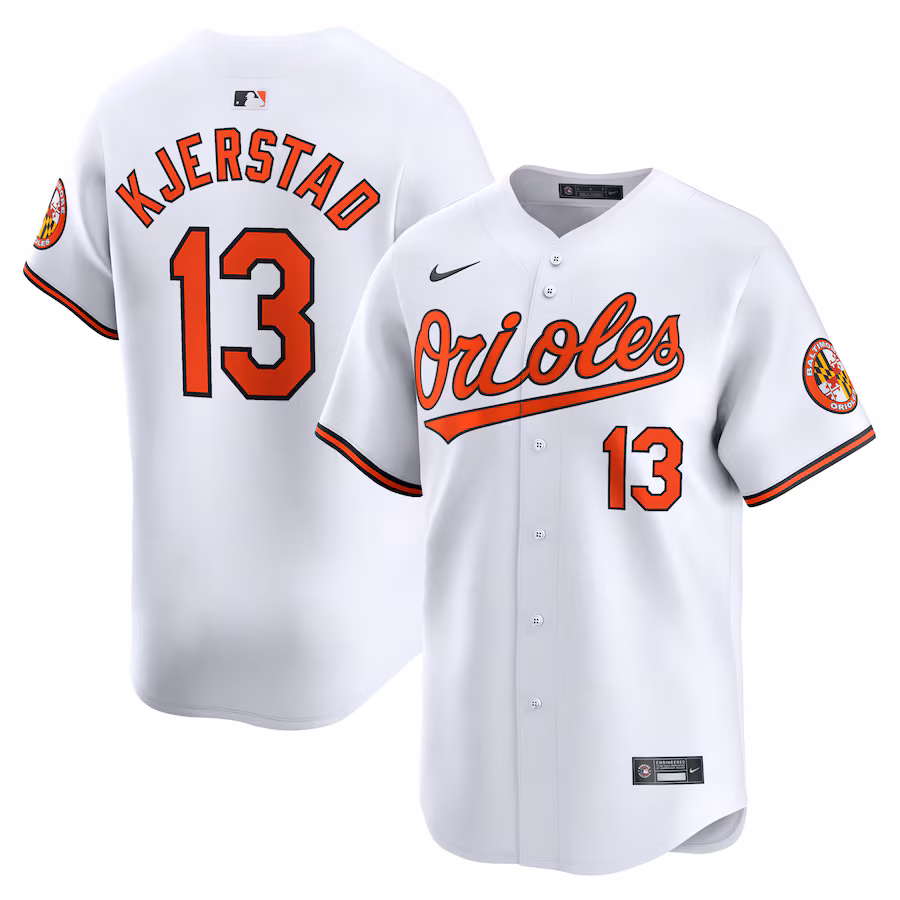 Men's Baltimore Orioles Heston Kjerstad Nike White Home Limited Player Jersey - Puhuasuan