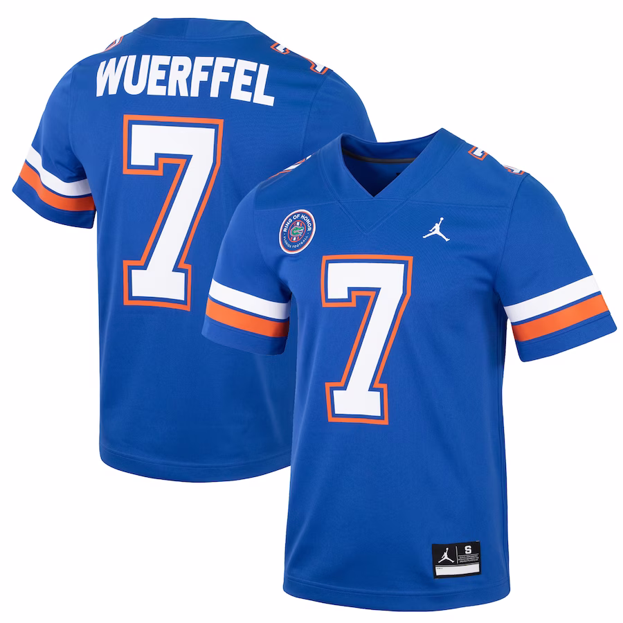 Danny Wuerffel Florida Gators Jordan Brand Ring of Honor Replica Jersey - Royal - Puhuasuan