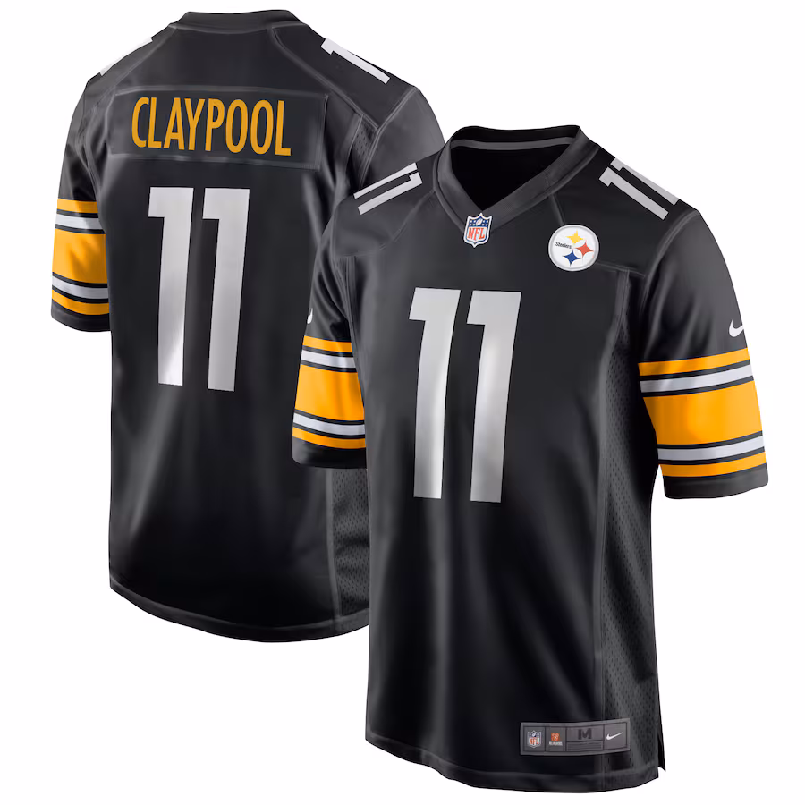 Men's Pittsburgh Steelers Chase Claypool Nike Black Player Game Jersey - Puhuasuan