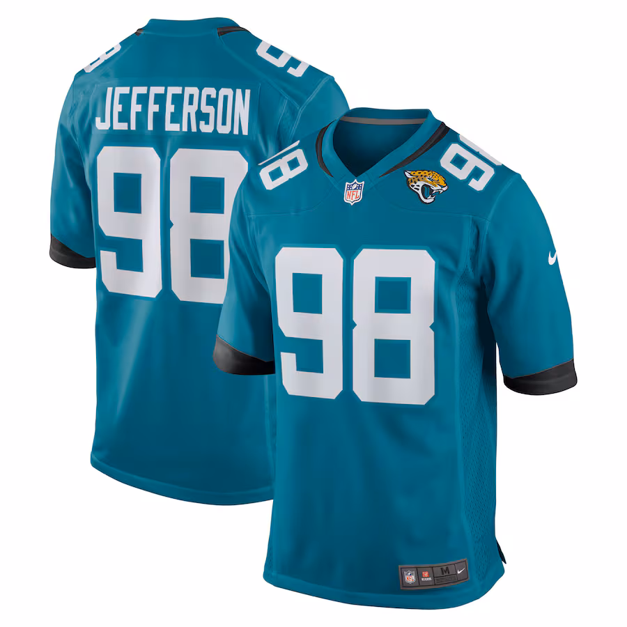 Men's Jacksonville Jaguars Jordan Jefferson Nike Teal Team Game Jersey - Puhuasuan