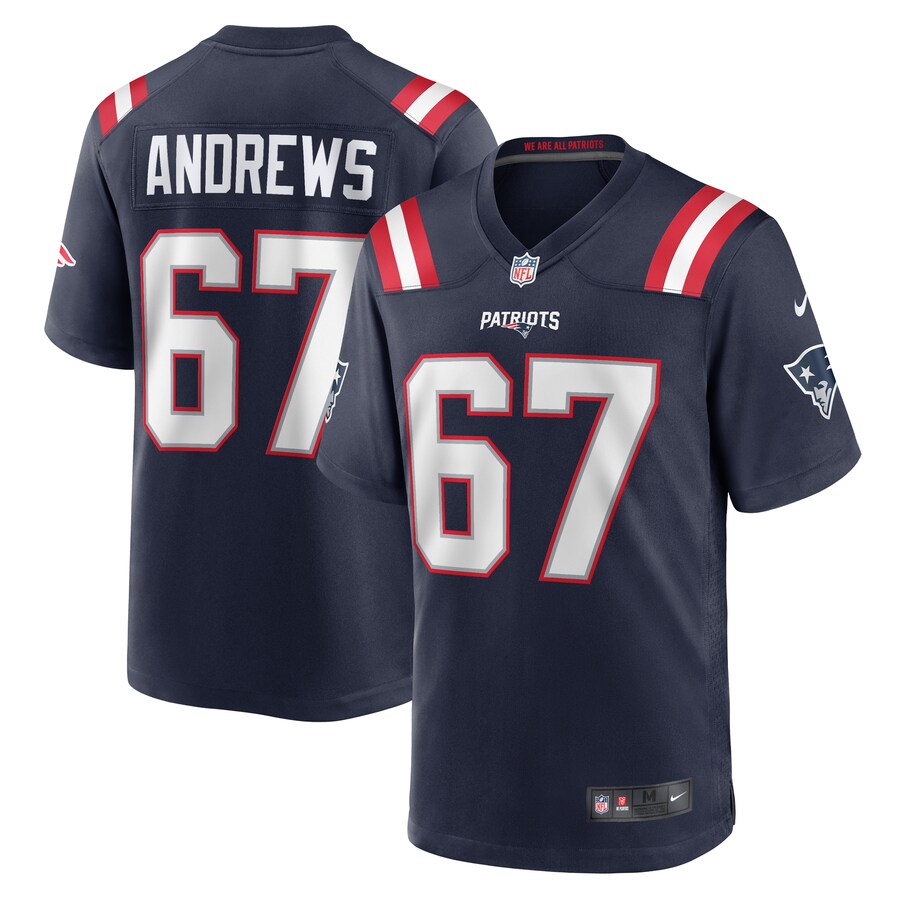 Men's New England Patriots Jake Andrews Nike  Navy Team Game Jersey - Puhuasuan