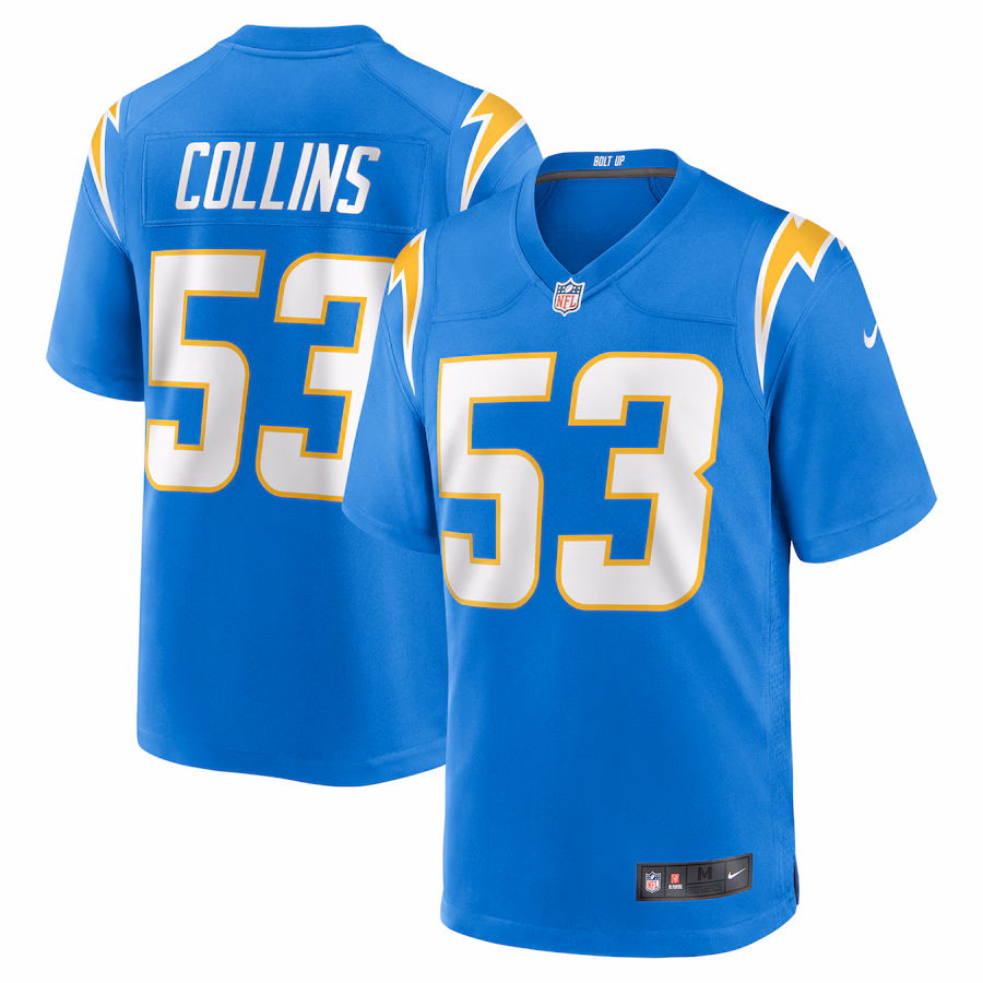 Men's Los Angeles Chargers Chris Collins Nike  Powder Blue Team Game Jersey - Puhuasuan
