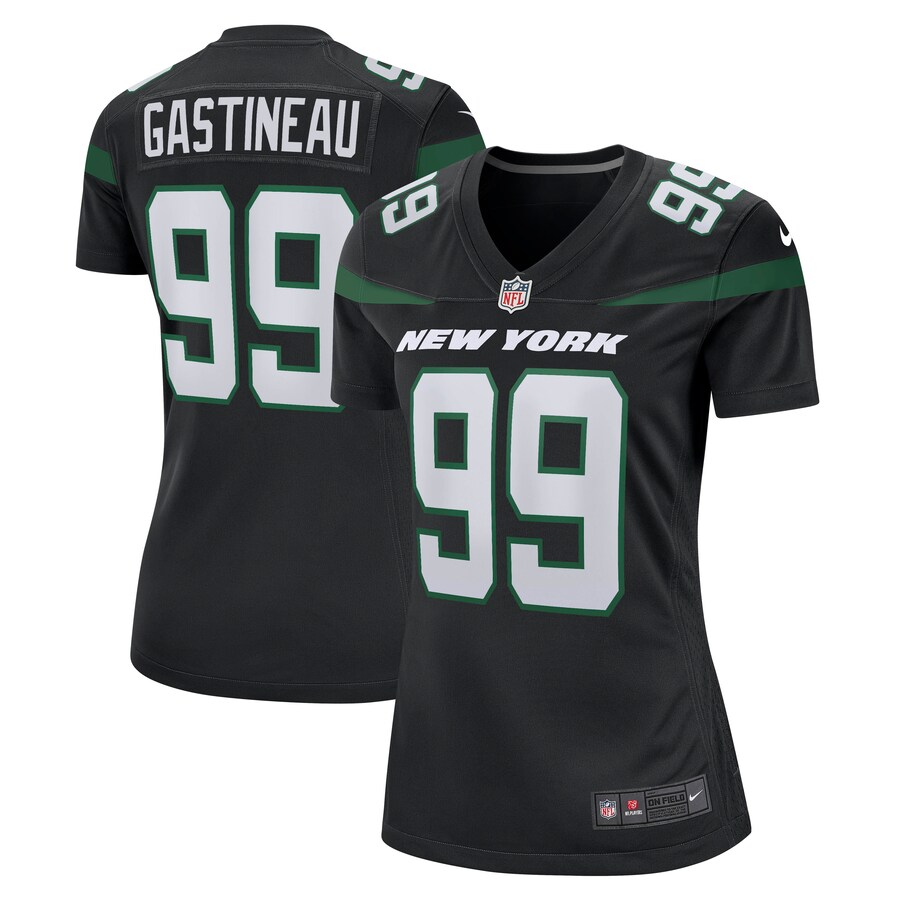 Women's New York Jets Mark Gastineau Nike Stealth Black Game Jersey - Puhuasuan