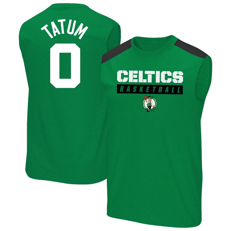 Men's Boston Celtics Jayson Tatum Profile Kelly Green Big & Tall Player Muscle Tank - Puhuasuan