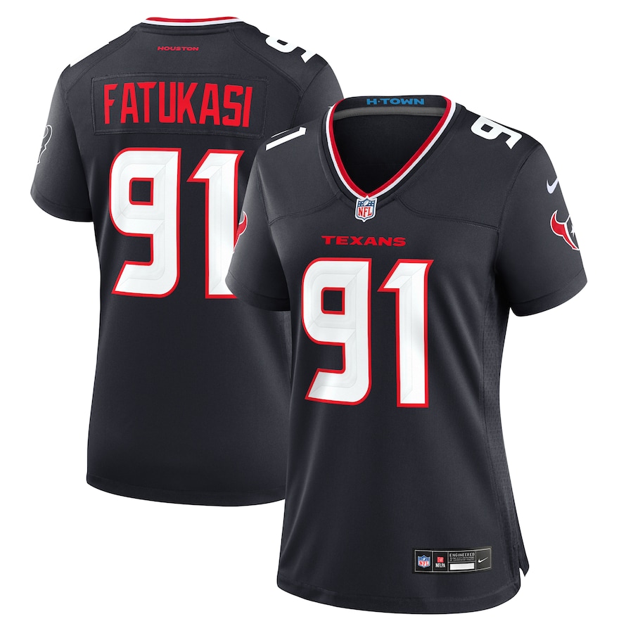 Women's Houston Texans Folorunso Fatukasi Nike Navy Team Game Jersey - Puhuasuan