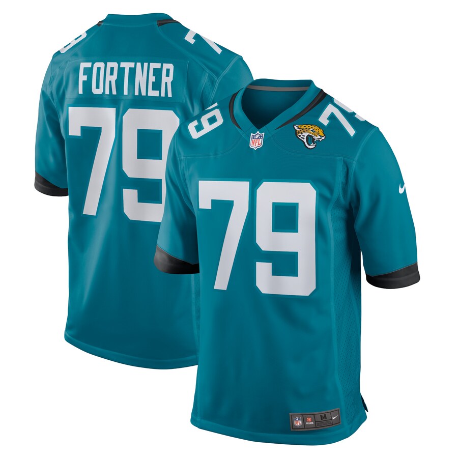 Men's Jacksonville Jaguars Luke Fortner Nike Teal Game Jersey - Puhuasuan