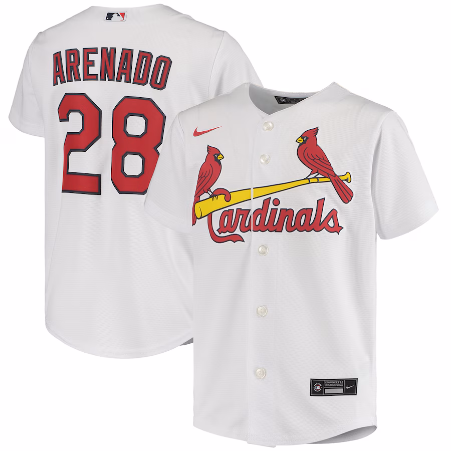 Youth St. Louis Cardinals Nolan Arenado Nike White Home Replica Player Jersey - Puhuasuan