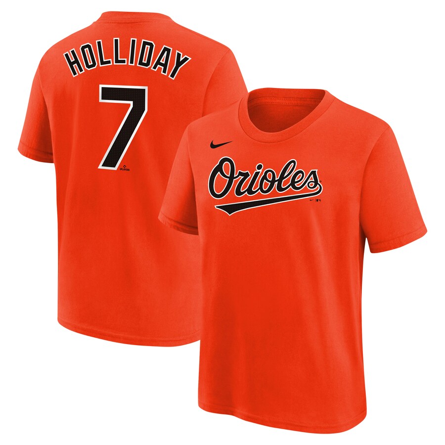 Youth Baltimore Orioles Jackson Holliday Nike Orange Name & Number T-Shirt - Puhuasuan