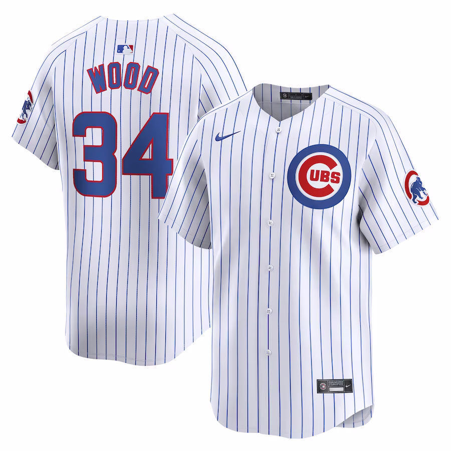 Men's Chicago Cubs Kerry Wood Nike White Home Limited Player Jersey - Puhuasuan