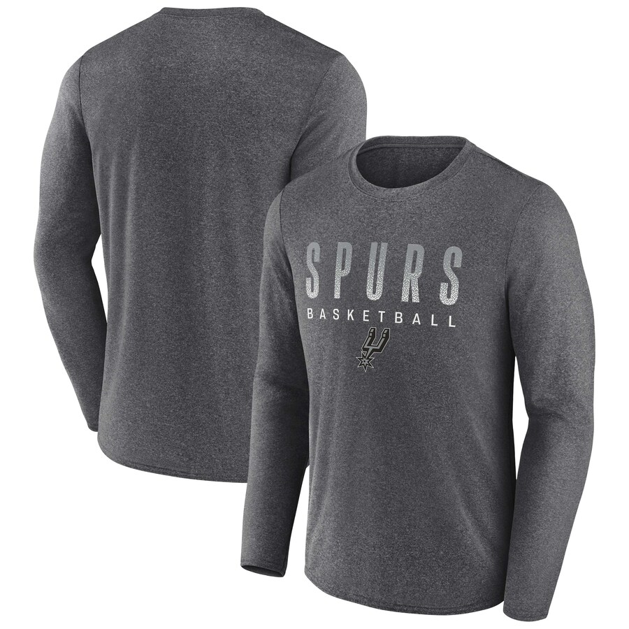 Men's San Antonio Spurs Fanatics Heathered Charcoal Where Legends Play Iconic Practice Long Sleeve T-Shirt - Puhuasuan