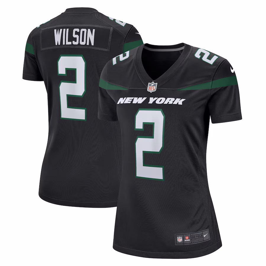 Women's New York Jets Zach Wilson Nike Black Player Jersey - Puhuasuan