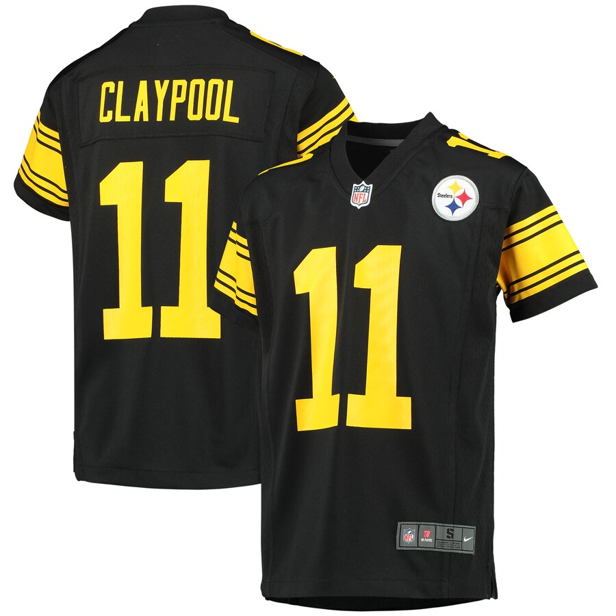 Youth Pittsburgh Steelers Chase Claypool Nike Black Alternate Player Game Jersey - Puhuasuan