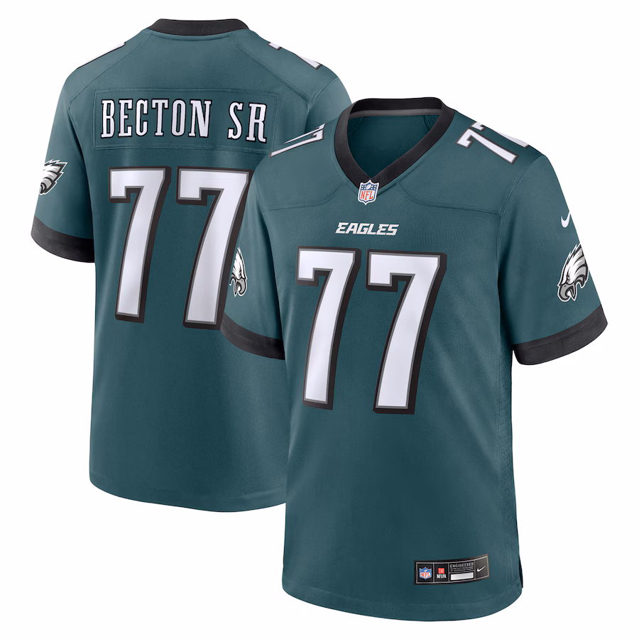 Men's Philadelphia Eagles Mekhi Becton Sr. Nike Midnight Green Game Jersey - Puhuasuan