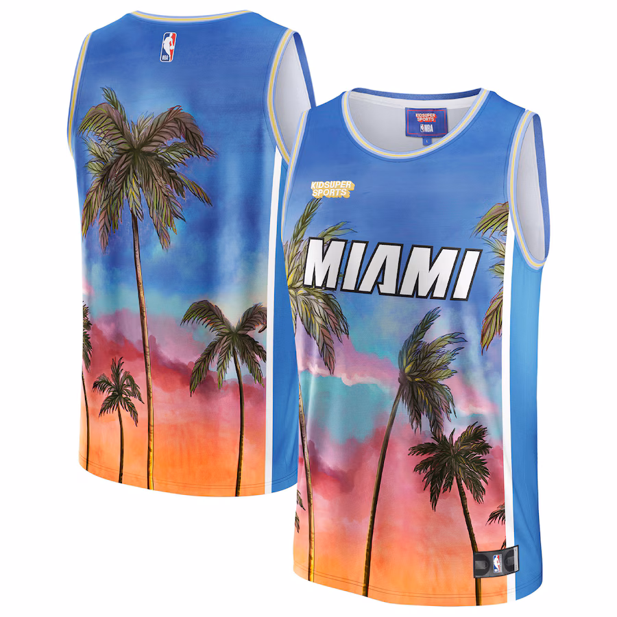 Unisex Miami Heat NBA & KidSuper Studios by Fanatics Blue Hometown Jersey - Puhuasuan