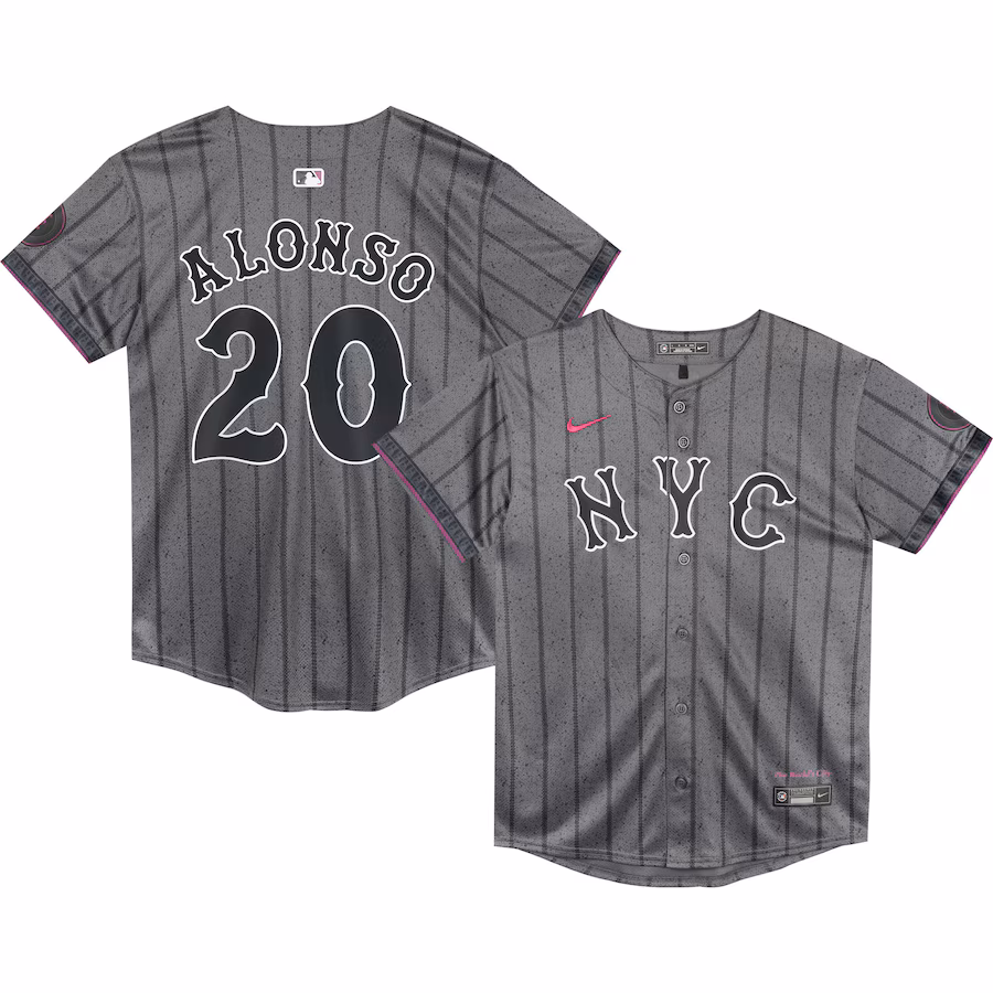 Preschool New York Mets Pete Alonso Nike Graphite 2024 City Connect Limited Player Jersey - Puhuasuan