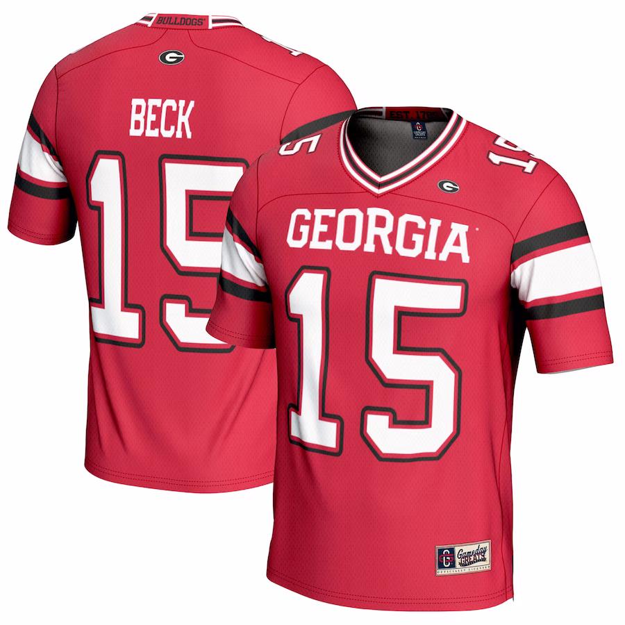 Carson Beck Georgia Bulldogs GameDay Greats Youth NIL Player Football Jersey - Red - Puhuasuan