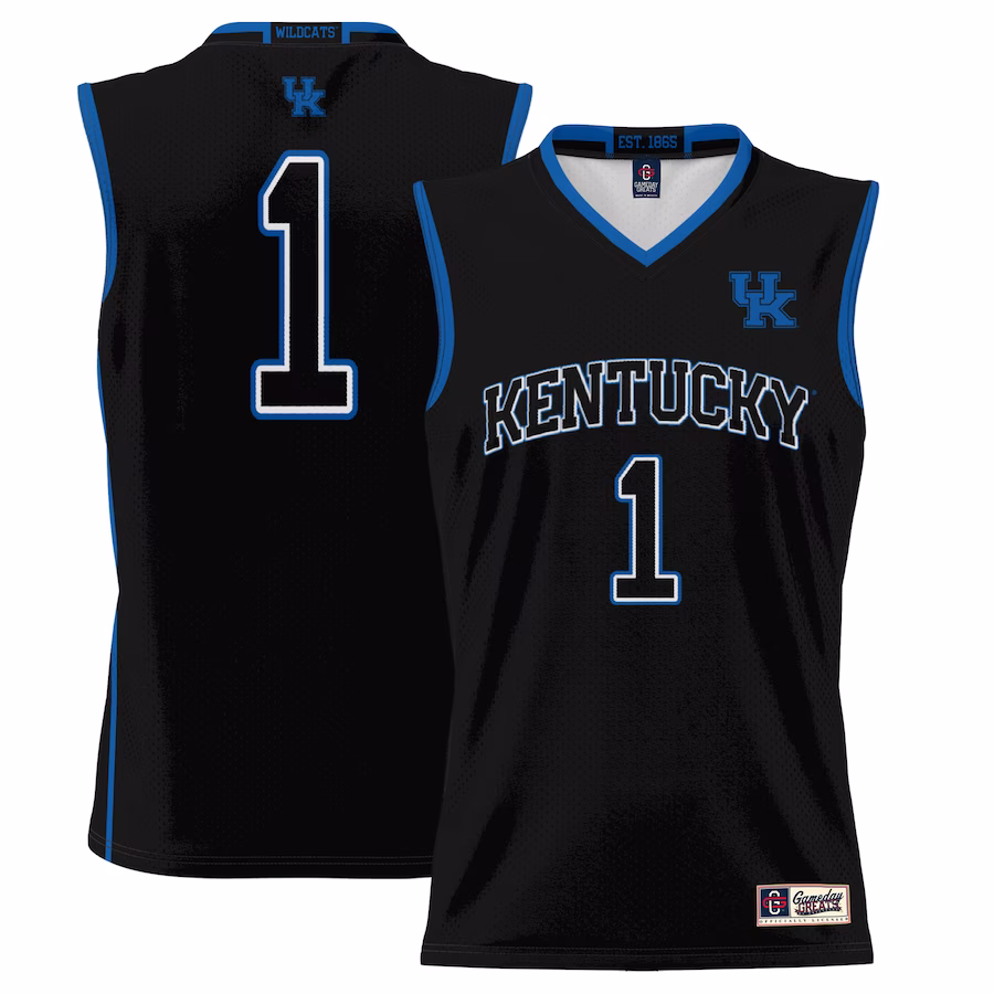 #1 Kentucky Wildcats GameDay Greats Youth Lightweight Basketball Jersey - Black - Puhuasuan