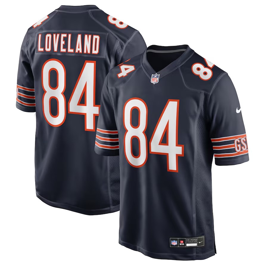 Men's Chicago Bears Colston Loveland Nike Navy 2025 NFL Draft First Round Pick Game Jersey - Puhuasuan