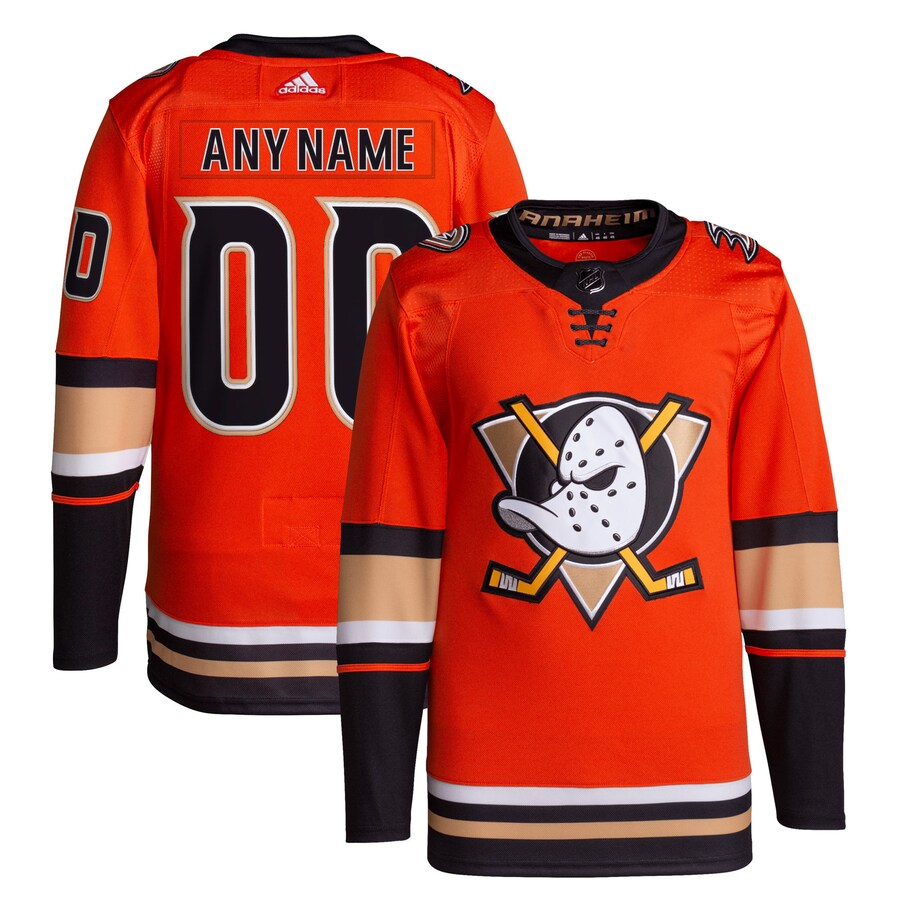 Men's Anaheim Ducks adidas Orange Alternate Primegreen Authentic Pro Custom Jersey - Puhuasuan