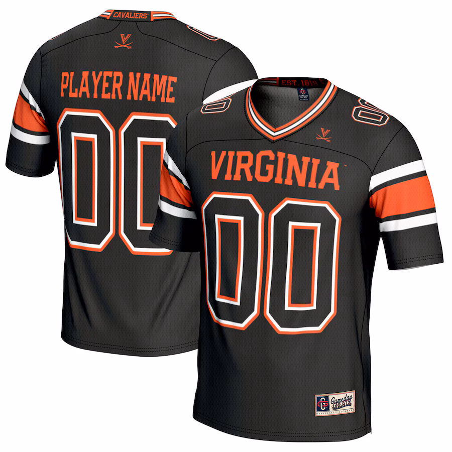 Virginia Cavaliers GameDay Greats Youth NIL Pick-A-Player Football Jersey - Black - Puhuasuan