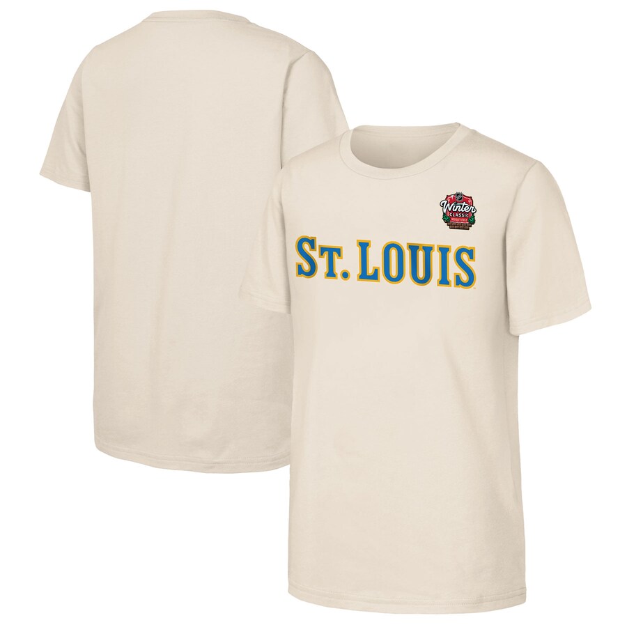 Youth St. Louis Blues Tan 2025 NHL Winter Classic Primary Logo T-Shirt - Puhuasuan
