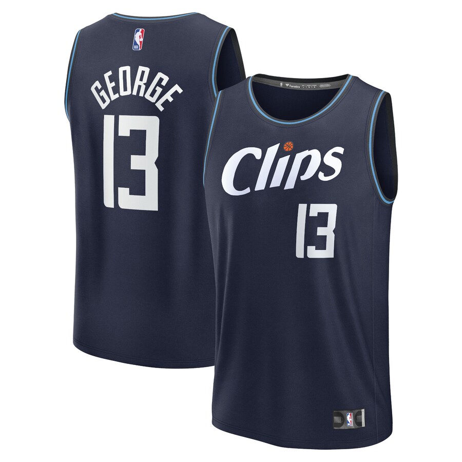 Youth LA Clippers Paul George Fanatics Navy Fast Break Jersey - City Edition - Puhuasuan