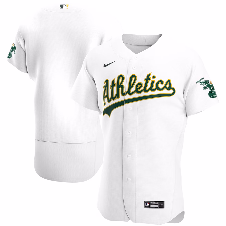 Men's Oakland Athletics Nike White Home Authentic Team Jersey - Puhuasuan