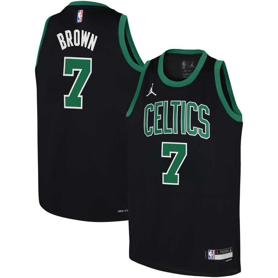 Youth Boston Celtics Jaylen Brown Jordan Brand Black Swingman Jersey - Statement Edition - Puhuasuan