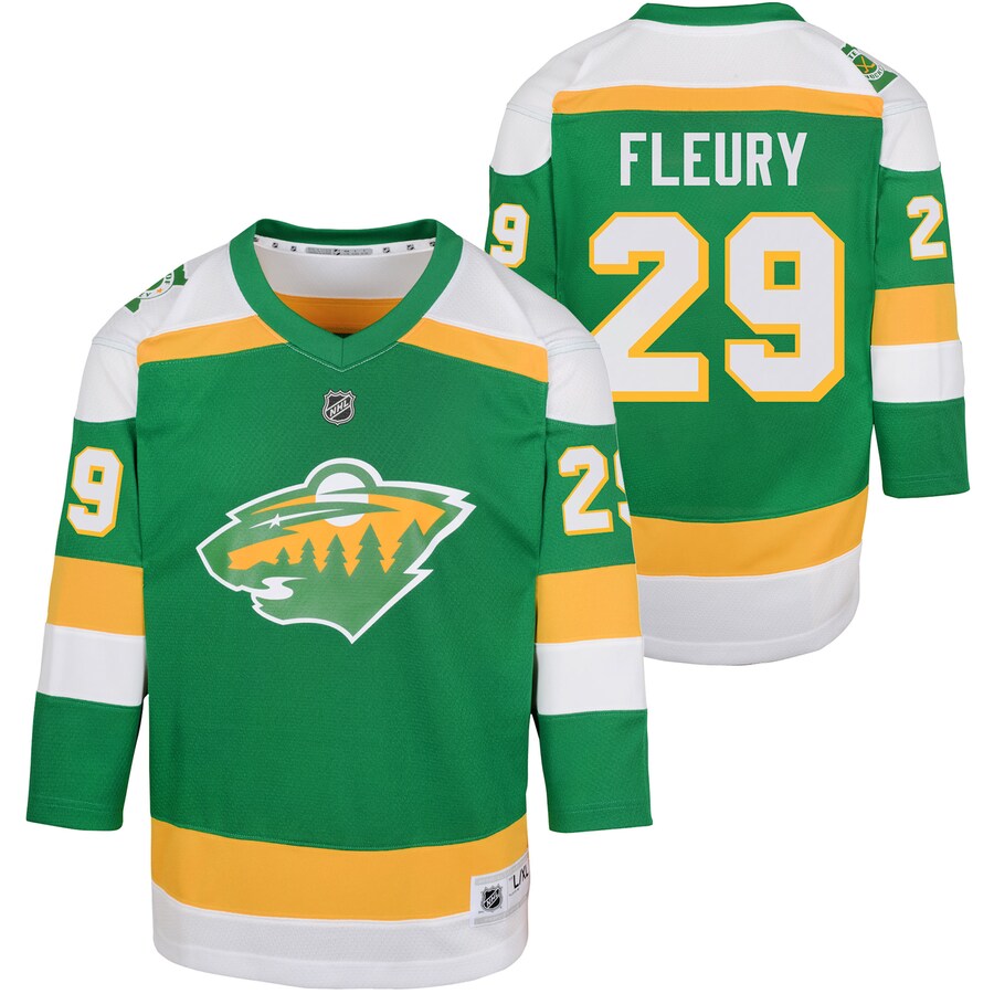 Youth Minnesota Wild Marc-Andre Fleury Green 2023/24 Alternate Replica Player Jersey - Puhuasuan