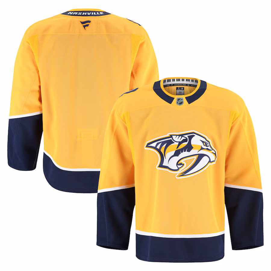 Men's Nashville Predators Fanatics Yellow Home Authentic Pro Jersey - Puhuasuan