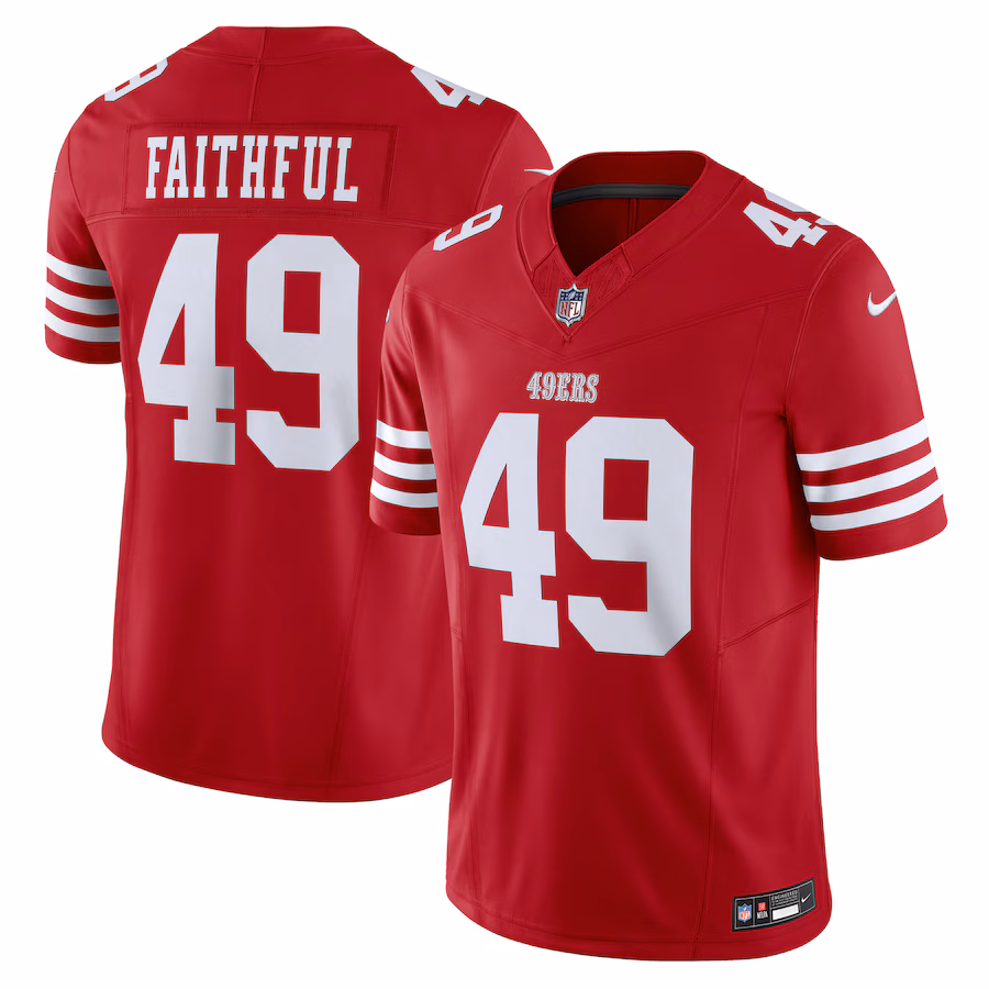 Men's San Francisco 49ers The Faithful Nike Scarlet Vapor F.U.S.E. Limited Jersey - Puhuasuan