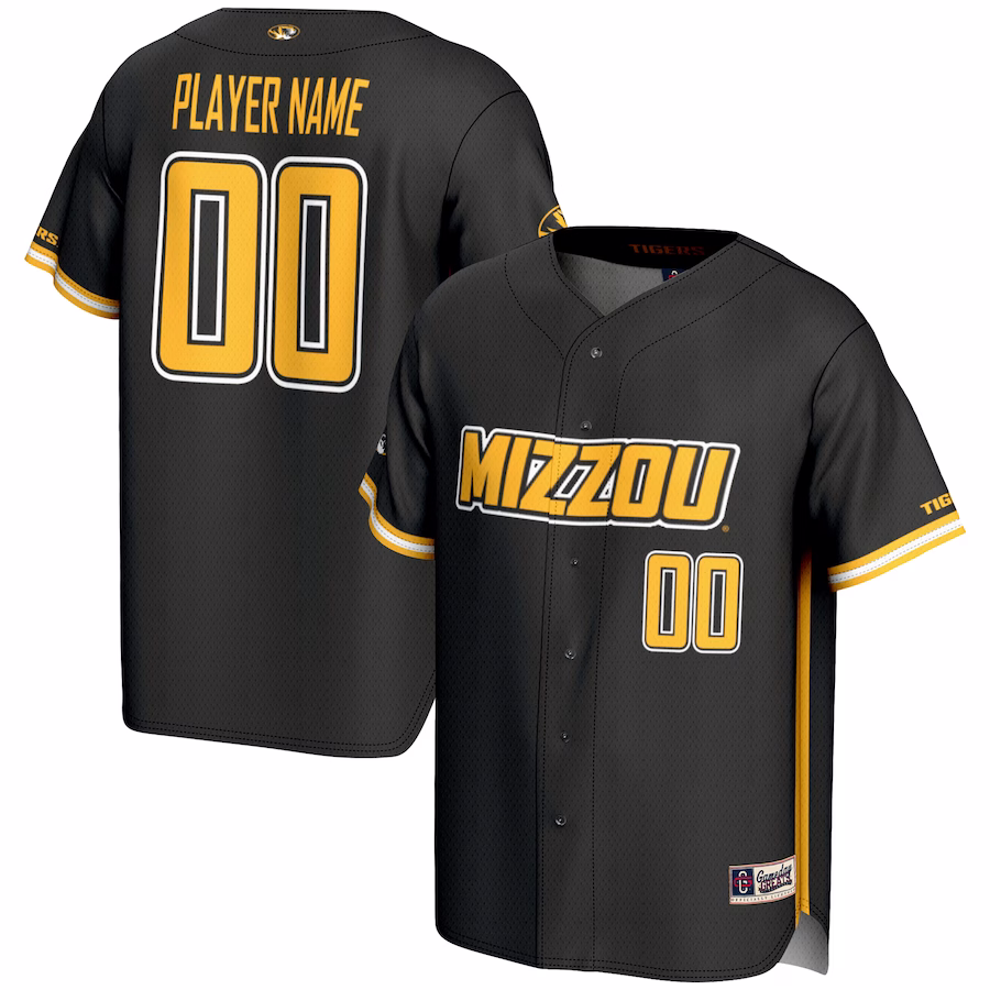 Missouri Tigers GameDay Greats NIL Pick-A-Player Lightweight Baseball Jersey - Black - Puhuasuan