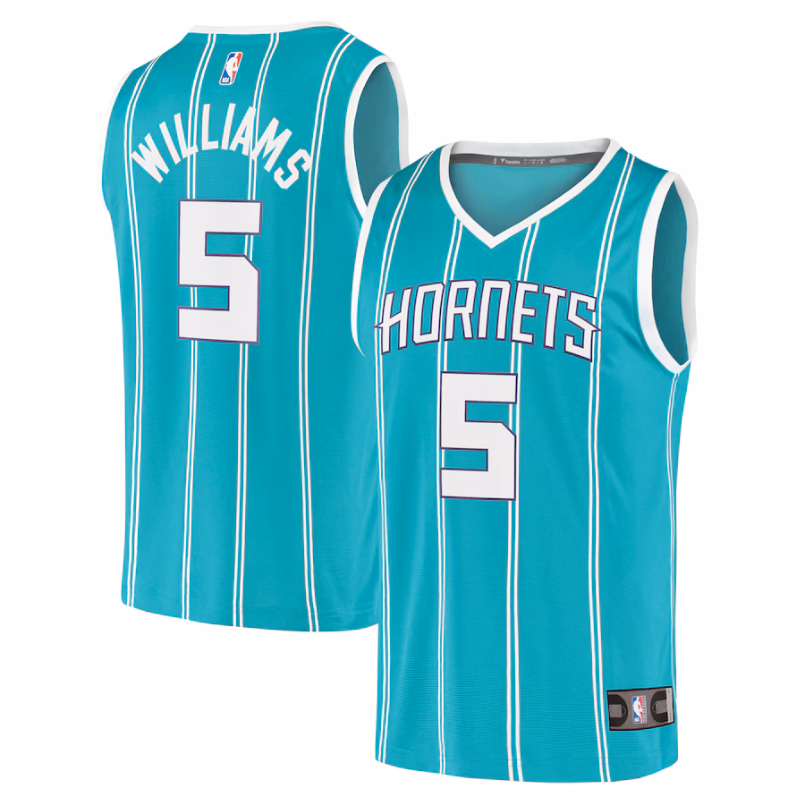 Men's Charlotte Hornets Mark Williams Fanatics Teal Fast Break Replica Player Jersey - Icon Edition - Puhuasuan