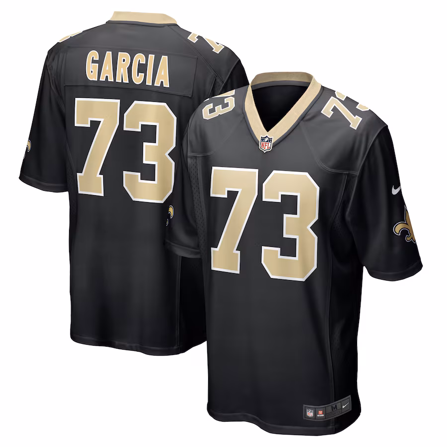 Men's New Orleans Saints Max Garcia Nike  Black Team Game Jersey - Puhuasuan