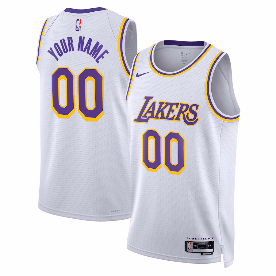 Unisex Los Angeles Lakers Nike White Swingman Custom Jersey - Association Edition - Puhuasuan