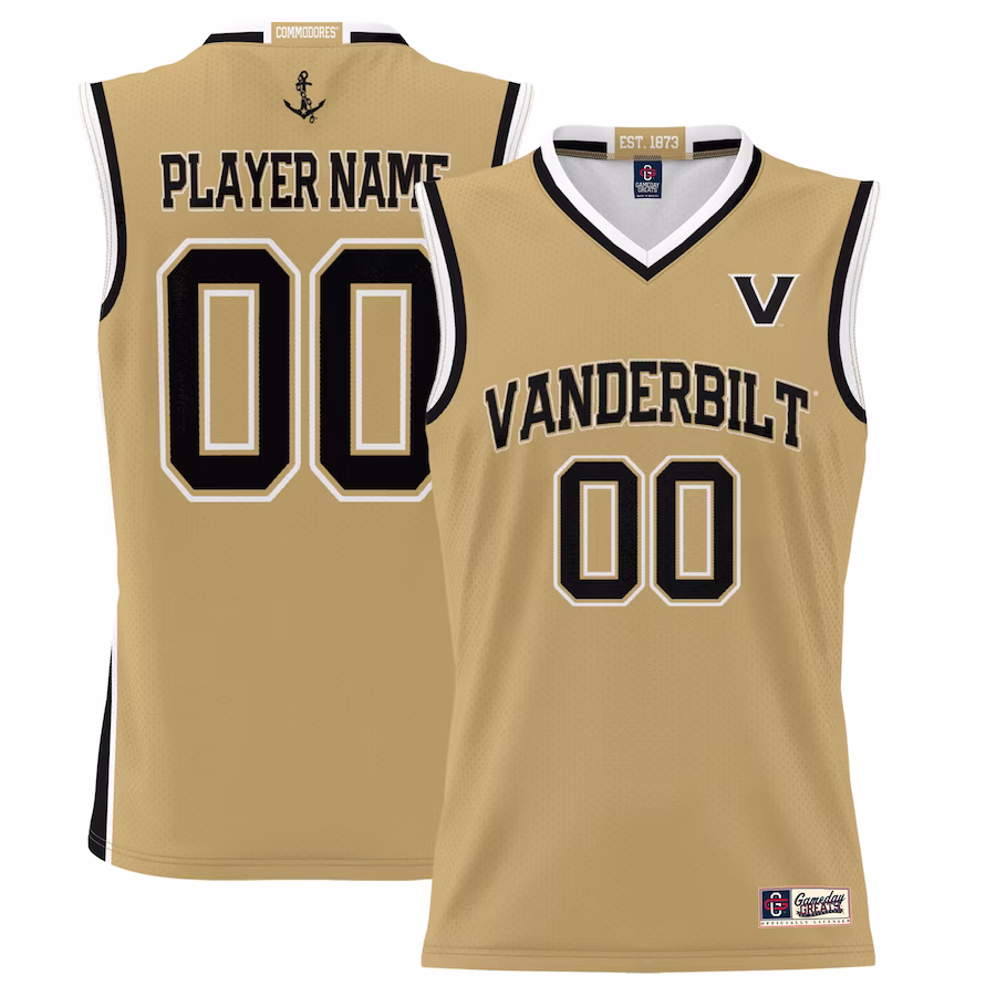 Vanderbilt Commodores GameDay Greats Unisex  Lightweight NIL Pick-A-Player Basketball Jersey - Gold - Puhuasuan