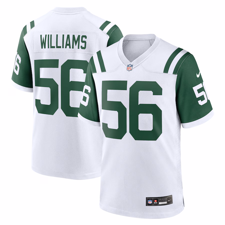 Men's New York Jets Quincy Williams Nike White Alternate Game Jersey - Puhuasuan