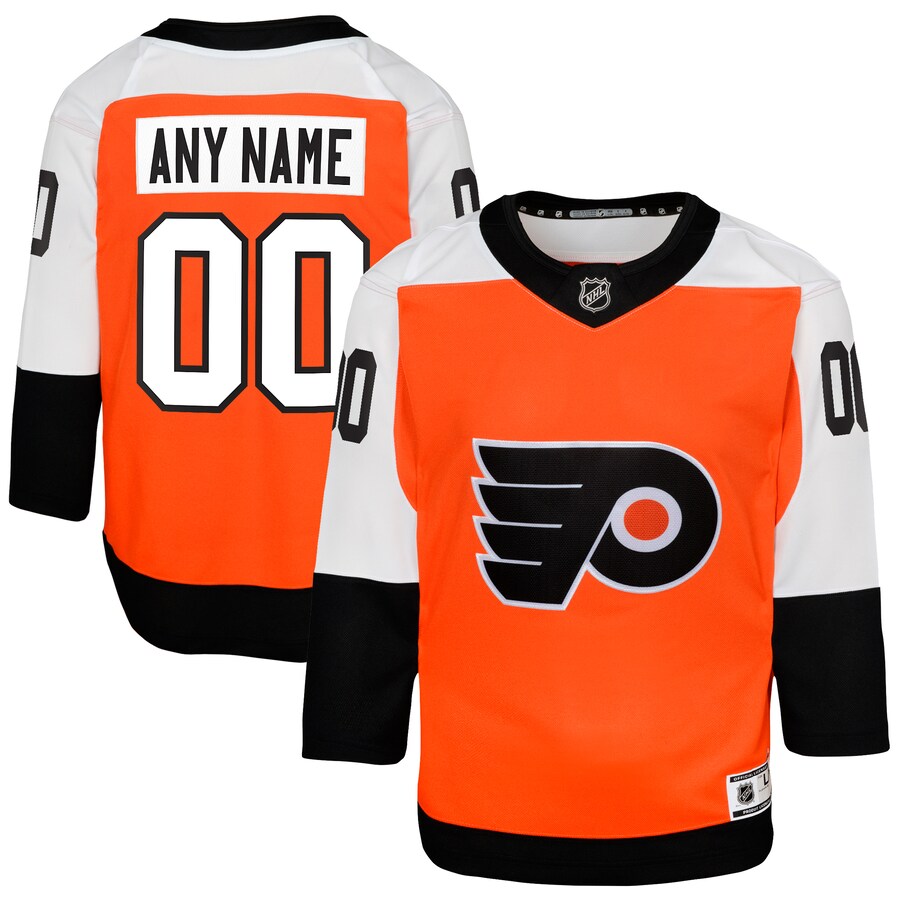 Youth Philadelphia Flyers Burnt Orange Home Premier Custom Jersey - Puhuasuan