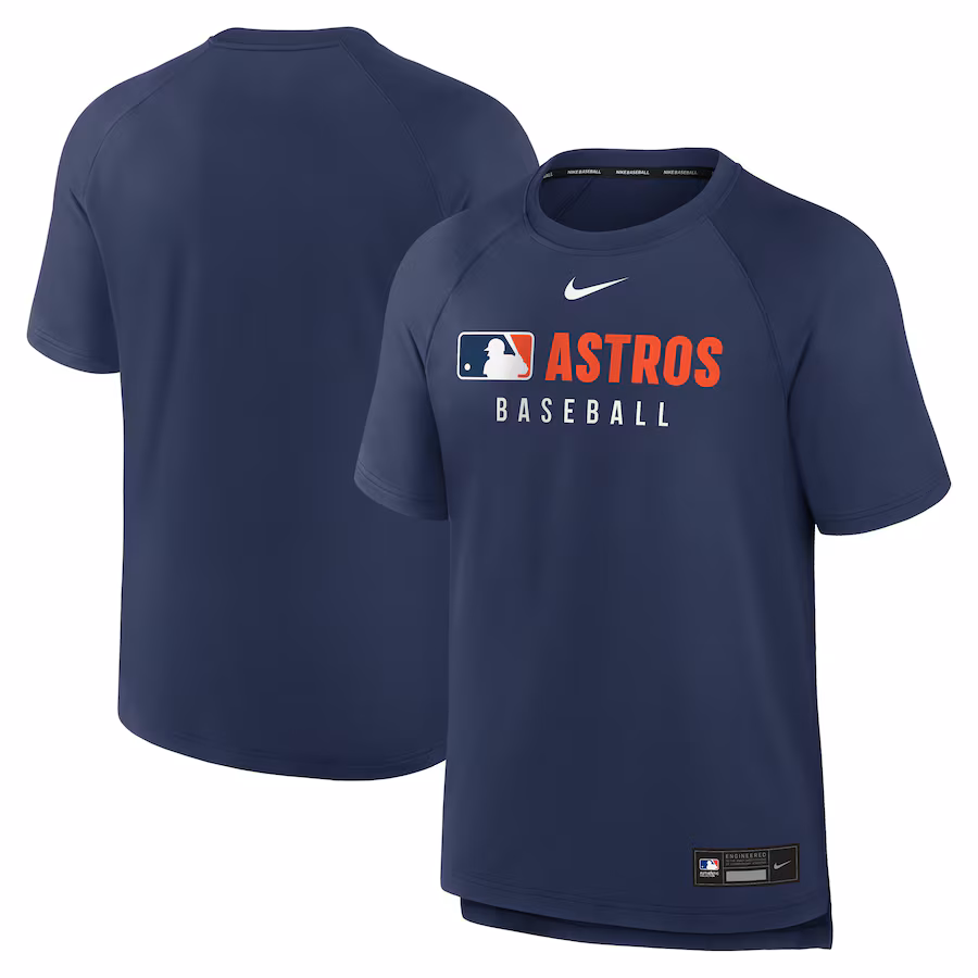 Men's Houston Astros Nike Navy Authentic Collection Pregame Raglan Performance T-Shirt - Puhuasuan