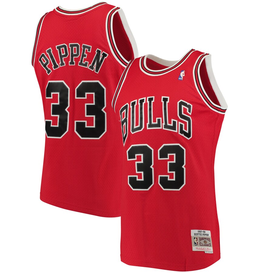 Men's Chicago Bulls Scottie Pippen Mitchell & Ness Red 1997/98 Big & Tall Hardwood Classics Swingman Jersey - Puhuasuan