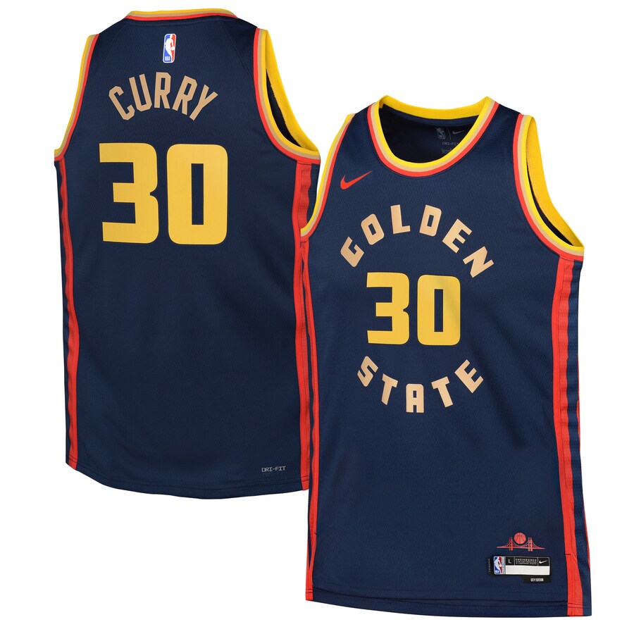 Youth Golden State Warriors Stephen Curry Nike Navy 2024/25 Swingman Player Jersey - City Edition - Puhuasuan