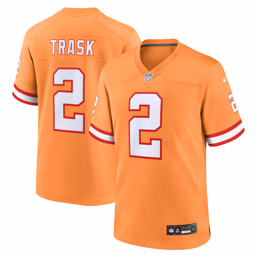 Men's Tampa Bay Buccaneers Kyle Trask Nike Orange Throwback Game Jersey - Puhuasuan