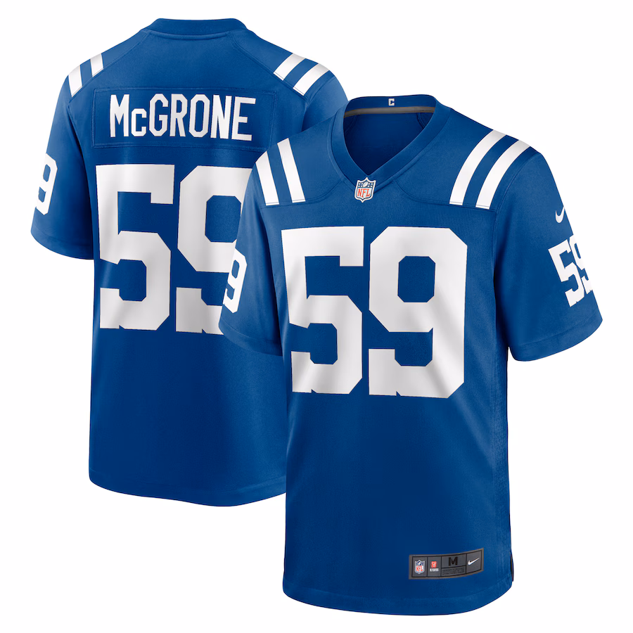 Men's Indianapolis Colts Cameron McGrone Nike  Royal Team Game Jersey - Puhuasuan