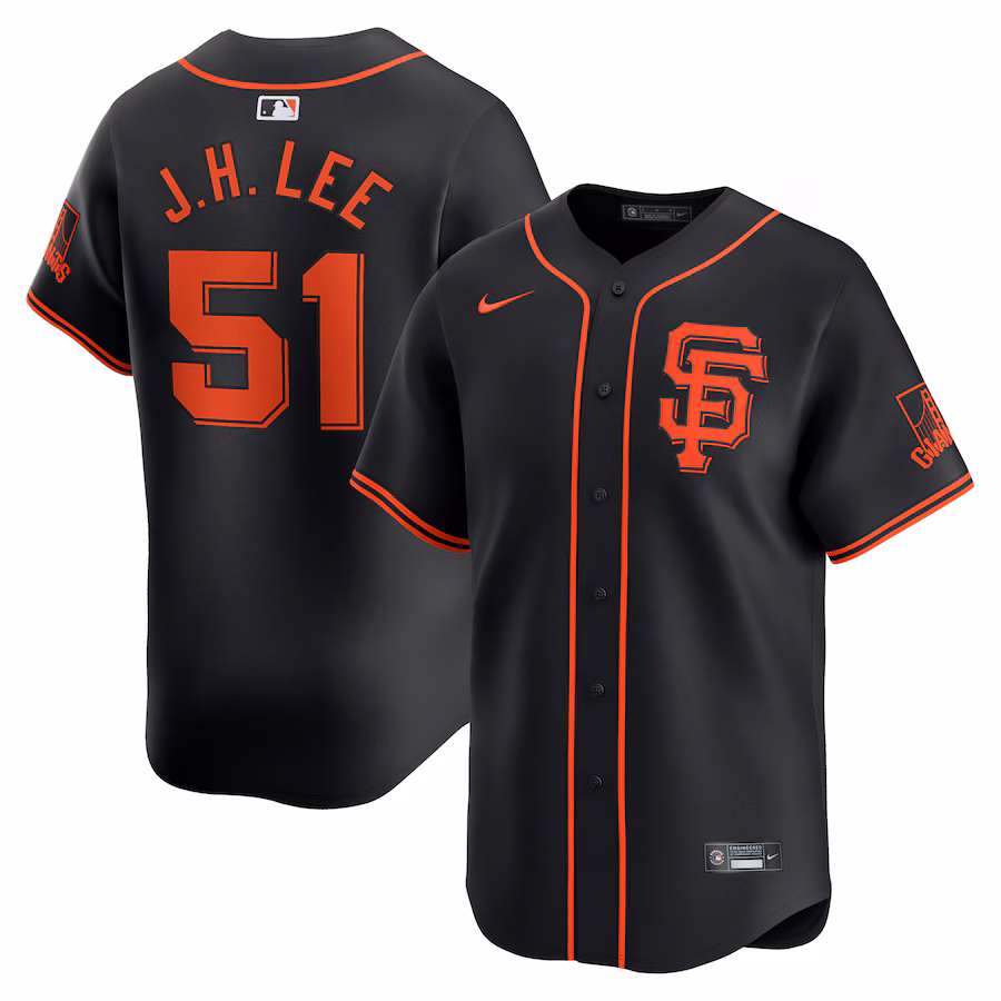 Men's San Francisco Giants Jung Hoo Lee Nike Black Alternate Limited Player Jersey - Puhuasuan