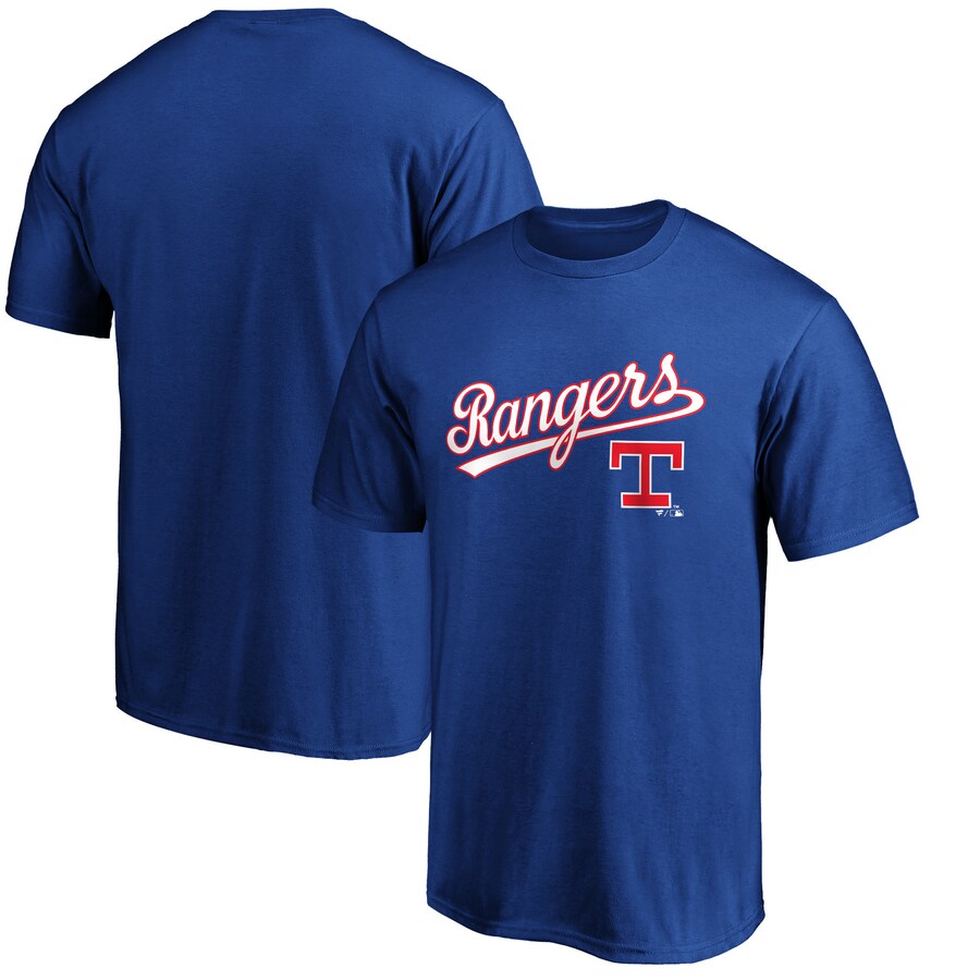 Men's Texas Rangers Royal Team Cooperstown Collection Wahconah T-Shirt - Puhuasuan