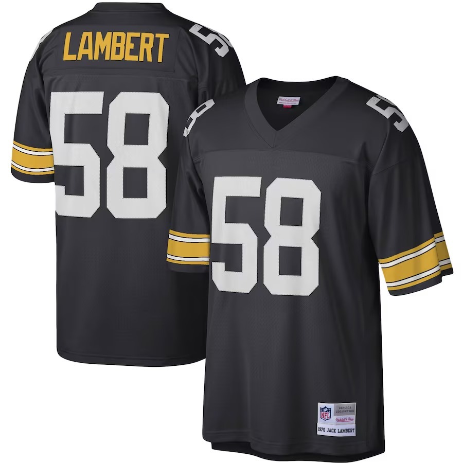 Men's Pittsburgh Steelers Jack Lambert Mitchell & Ness Black Legacy Replica Jersey - Puhuasuan